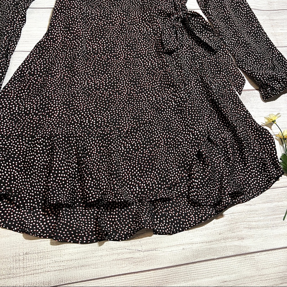 EXPRESS Square Neck Ruffle Wrap Dress - Picture 4 of 16